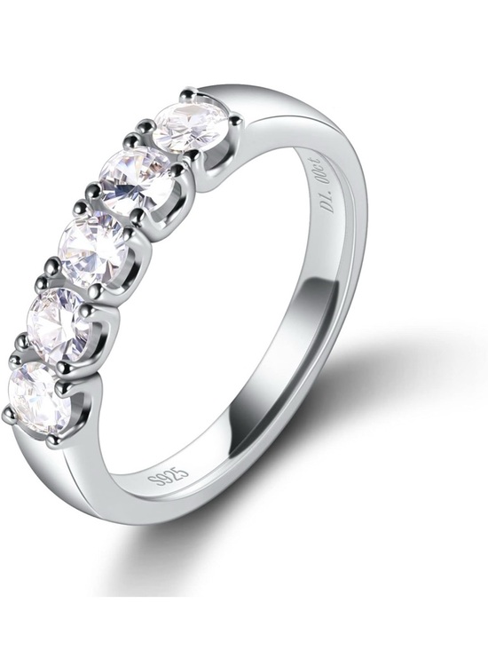 Jewelry - Moissanite Wedding Band 1 Carot S925 Sterling Silver Rings D color Size 5